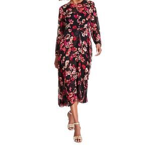 Tommy Hilfiger Paper Poppy Printed Chiffon A-Line Dress Women's 6 NWT
